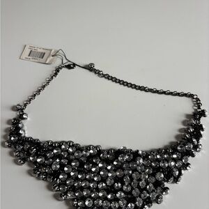 Traci Lynn Black and Silver Statement Necklace